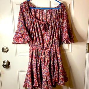 White Birch L floral romper